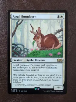 Regal Bunnicorn Wilds of Eldraine MTG Regular - Image 1