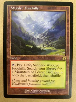 MTG 1x RETRO Wooded Foothills # 441 Modern Horizons 3 Magic the Gathering x1 NM - Image 1