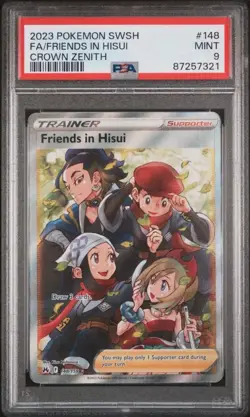 2023 Pokemon SWSH Crown Zenith Friends In Hisui Full Art #148 PSA 9 MINT - Image 1