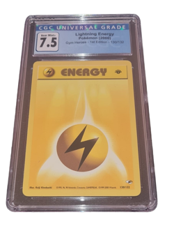 Pokemon - Lightning Energy - CGC 7.5 - 1st. Edition - 2000 Gym Heroes - ENG - Image 1