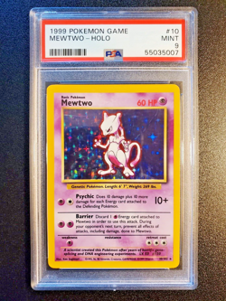 PSA 9 MEWTWO 1999 Pokemon Base Set #10/102 Unlimited Holo Rare - Image 1