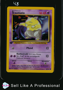TRAUMATO POKEMON 49/102 1999 BASE SET 1ST EDITION GERMAN - Image 1