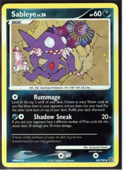 2007 POKEMON SABLEYE 63/132 D&P SECRET WONDERS - UNCOMMON REVERSE HOLO - Image 1