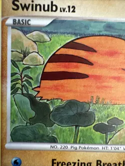 Swinub - 77/100 - Common NM English Pokemon Stormfront INK ERROR MISPRINT - Image 3