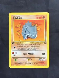 Pokemon Cards: Jungle 1st Edition Common: Rhyhorn 61/64 - Image 1