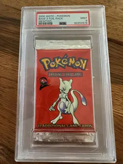 [Pokemon PSA 9] 2000 WOTC Base 2 Booster Pack - Artwork Mewtwo - MINT - Image 1