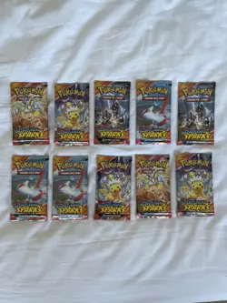 Pokemon Scarlet TCG & Violet Surging Sparks Booster Pack Bundle x10 Sealed - Image 1
