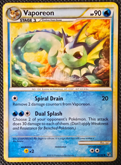 Pokemon Card - Vaporeon - HGSS Undaunted - Non-Holo - 41/90 - LP - Image 1