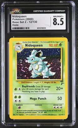 CGC 8.5 Nidoqueen 2000 Base Set 2 12/130 Holo Pokemon Card psa - Image 1