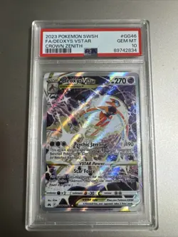 Pokemon TCG Deoxys FA VSTAR Crown Zenith SWSH #GG46 PSA 10 Gem Mint - Image 1