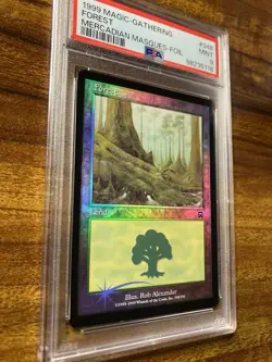 MTG✨FOREST FOIL✨Mercadian Masques PSA 9 MINT Land 1999 Rob Alexander Art Pop 1 ! - Image 3
