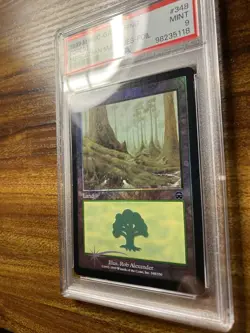 MTG✨FOREST FOIL✨Mercadian Masques PSA 9 MINT Land 1999 Rob Alexander Art Pop 1 ! - Image 4