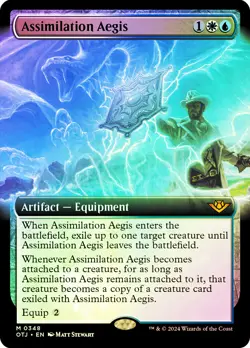 MTG FOIL Assimilation Aegis Extended Art - Outlaws of Thunder Junction #348 - Image 1