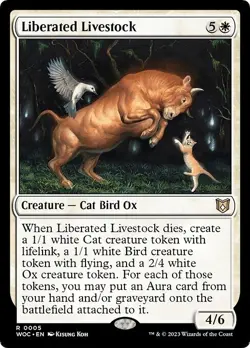 LIBERATED LIVESTOCK mtg Commander Wilds of Eldraine Rare - Image 1