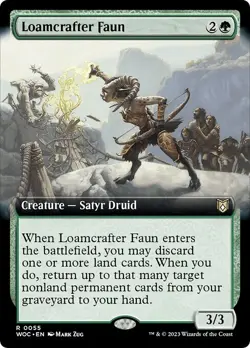 Extended Art LOAMCRAFTER FAUN mtg Commander Wilds of Eldraine Rare - Image 1