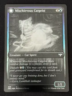 1x MTG Mischievous Catgeist (Foil) - Innistrad: Double Feature (DBL) #336 - Image 1
