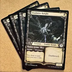 MTG ~ PLAYSET ~ 4x Foulmire Knight Showcase ~ ELD Throne of Eldraine ~ #286 ~ NM - Image 1