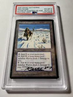 Adarkar Wastes Ice Age 1995 Autographed PSA 6 Card PSA 10 Auto - Image 1