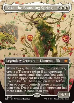 MTG English Beza, the Bounding Spring (Borderless) NM Normal Bloomburrow - Image 1