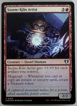 MTG Commander Masters Storm-Kiln Artist Creature - Dwarf Shaman UNCOMMON FOIL - Image 1