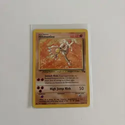 Hitmonlee 22/62 Non-Holo Fossil Set Rare Pokemon WOTC, Near Mint Condition - Image 1