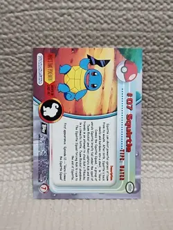 1999 Topps Pokemon TV Animation Edition #07 Squirtle NM Black Logo - Image 2