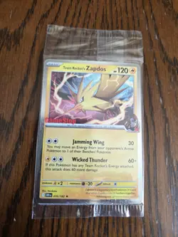 Team Rocket’s Zapdos Pokemon Promo Card - GameStop Exclusive - Holo Rare SEALED! - Image 1