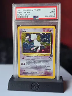 PSA 9 MEW Black Star Promo Holo SWIRL Pokemon Card 2000 WOTC Vintage - Image 1