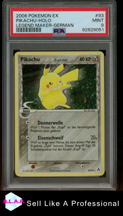 PIKACHU-HOLO LEGEND MAKER-GERMAN POKEMON EX LEGEND MAKER 2006 93 PSA 9 - Image 1