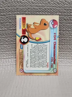 1999 Topps Pokemon TV Animation Series 1 - Charmander #04 Blue Logo Non Holo - Image 2