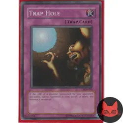 Yugioh Trap Hole LOB-058 Super Rare LP - Image 1