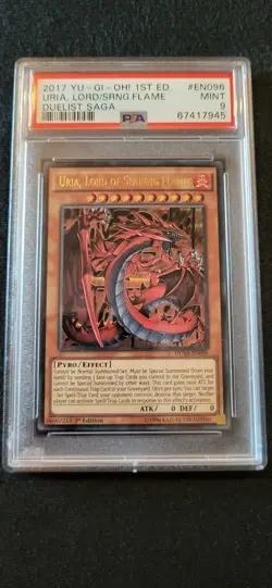 Yugioh PSA 9 Uria, Lord of Searing Flames Englisch 2017 - Image 1