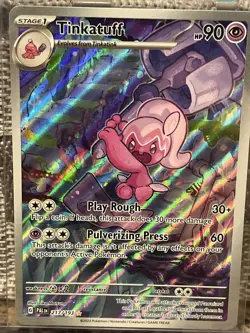 Pokemon TCG Tinkatuff Illustration Rare Holo Card 217/193 Sv02: Paldea Evolved - Image 1