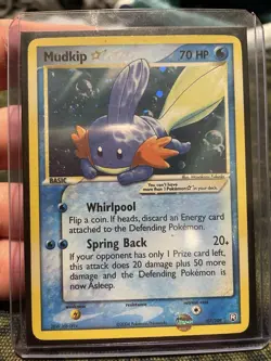 Pokemon Mudkip Holo Gold Star Card 107/109 - Image 1