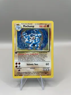 Pokemon TCG Machamp Holo Rare Card Base Set 8/102 1st Edition - Image 1