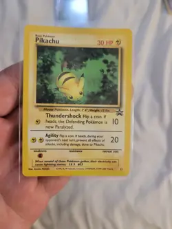 CREASED BUT NICE Bumblebee Pikachu # 27 Black Star Promo Pokemon Card - Image 1