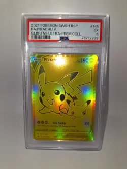 CRIMP ERROR! Pokemon Celebrations Pikachu Gold Card - PSA - Image 1