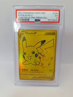 CRIMP ERROR! Pokemon Celebrations Pikachu Gold Card - PSA - Image 2