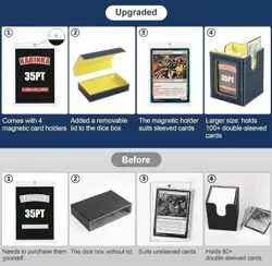 Kabinka Card Deck Box MTG w/ Commander Display 5 in 1 Card Storage Fits 400+ - Image 2