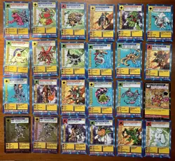 Lot of 24 1st Edition Digimon Digi-Battle Cards, Incl. 2 MetalEmon Holo cards - Image 1