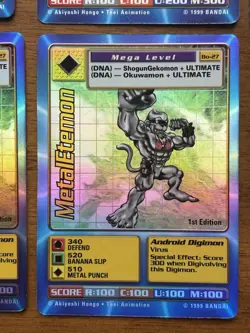 Lot of 24 1st Edition Digimon Digi-Battle Cards, Incl. 2 MetalEmon Holo cards - Image 2