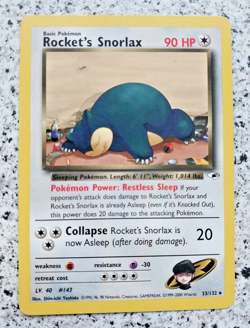 Pokemon TCG Card Rocket's Snorlax - 33/132 Gym Heroes - Image 1