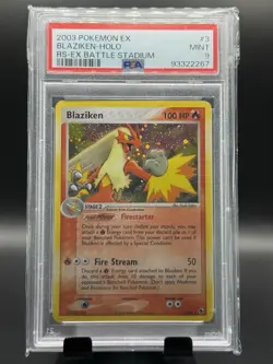 2003 Pokemon Ex Blaziken Holo Battle Stadium PSA 9 - Image 1