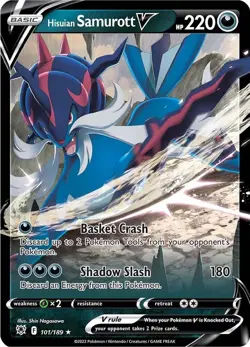 Pokemon TCG Hisuian Samurott V 101/189 Astral Radiance Full Art Ultra Rare Holo - Image 1
