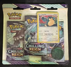 Pokemon Chilling Reign 3 Pack Blister- Snorlax Promo Card - Image 1