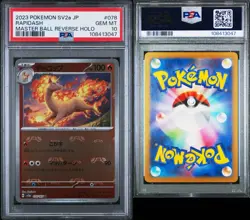 POKEMON PSA 10 RAPIDASH MASTER BALL REVERSE 078/165 SV2a 151 JAPANESE 2023! - Image 3
