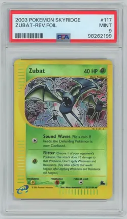 2003 Pokemon Skyridge #117 Zubat - Reverse Foil (PSA 9 MINT) - Image 1