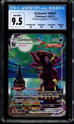 2021 Pokemon Evolving Skies 215/203 Umbreon VMAX CGC 10 (9.5) Gem "High Subs" - Image 1