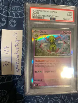 Pokemon TCG Xatu #059 PAR PRERELEASE-STAFF PROMO PSA 9 FREE SHIPPING!!! - Image 2