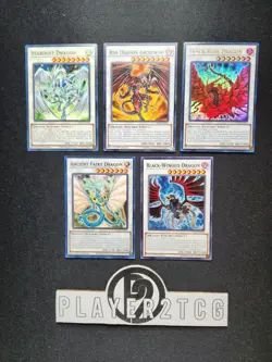 Yugioh Signer Dragons Set - Stardust Black Rose Ancient Fairy Red Archfiend 5Ds - Image 1